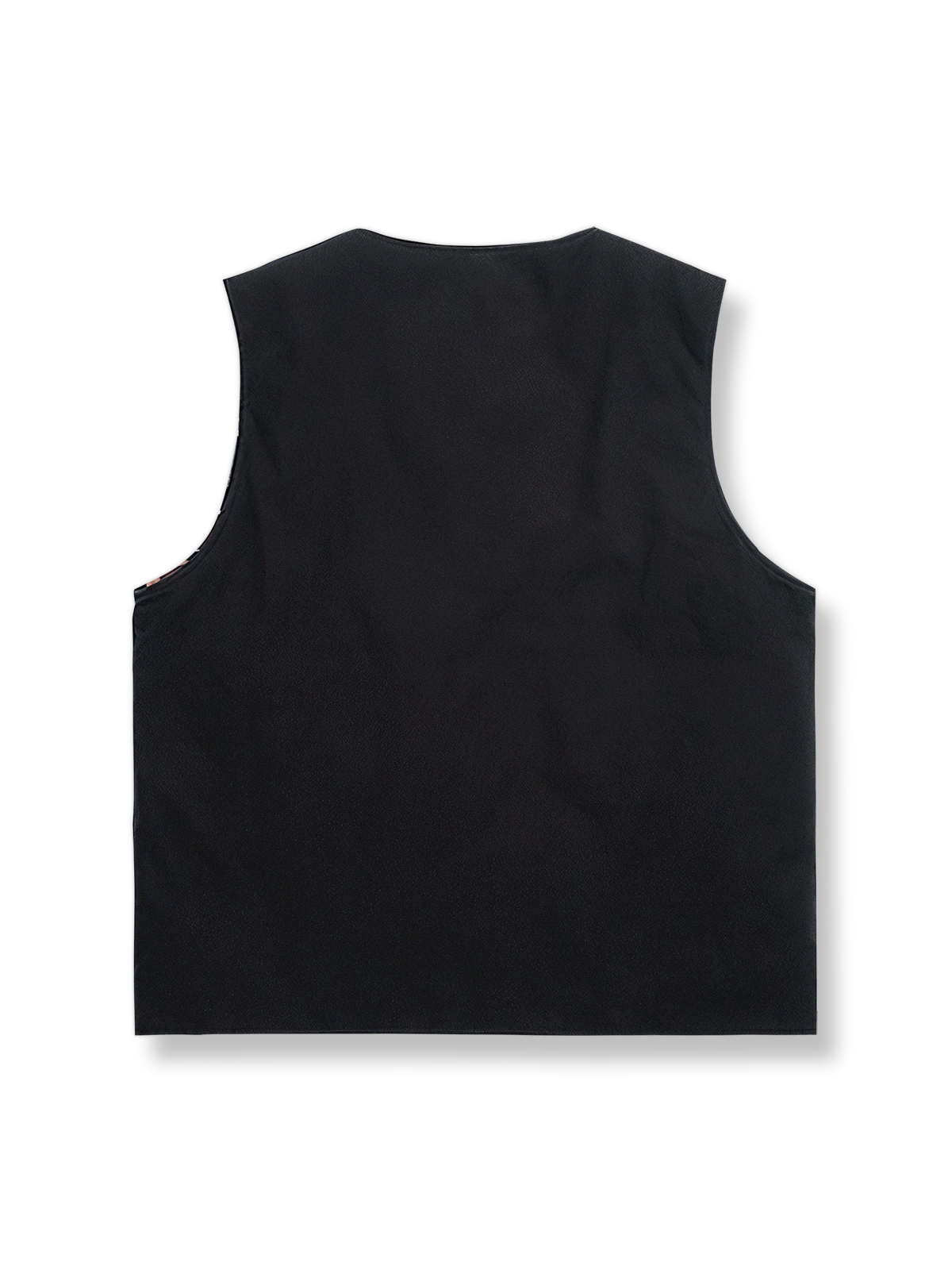 製品画像: THERMLLITEテクノロジーコットン使用のリバーシブルヴィンテージジャカードベストの正面図。高密度パールキャンバスとリブジャカードの両面デザインが特徴。
詳細画像: ヴィンテージジャカード内側とクラシックなフラワーボタンのディテールクローズアップ。THERMLLITE中綿で保温性を強化。