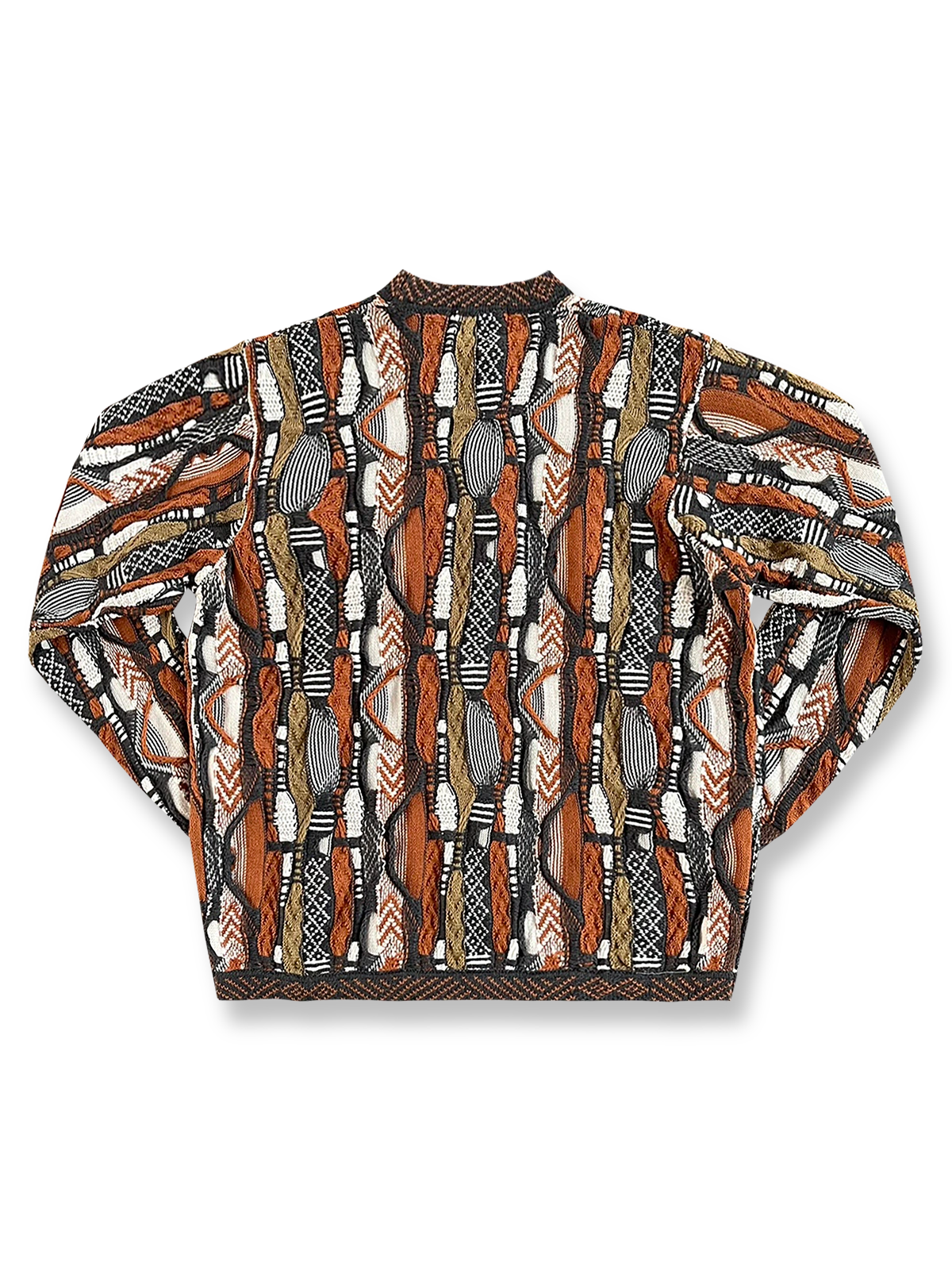 製品画像: ゴーヤ柄ヴィンテージ編みセーターの反面