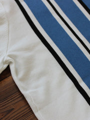 詳細画像: ストライプデザインと高密度コットン素材のディテールクローズアップ
