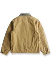 製品画像: 1960年代ヴィンテージスタイルのハンティングジャケット正面、アウトドアファッションに最適なアイテム
詳細画像: 脱着可能なウールインナーとキャンバスハンティングジャケットの詳細、クラシックなデザインと高品質素材のディテール