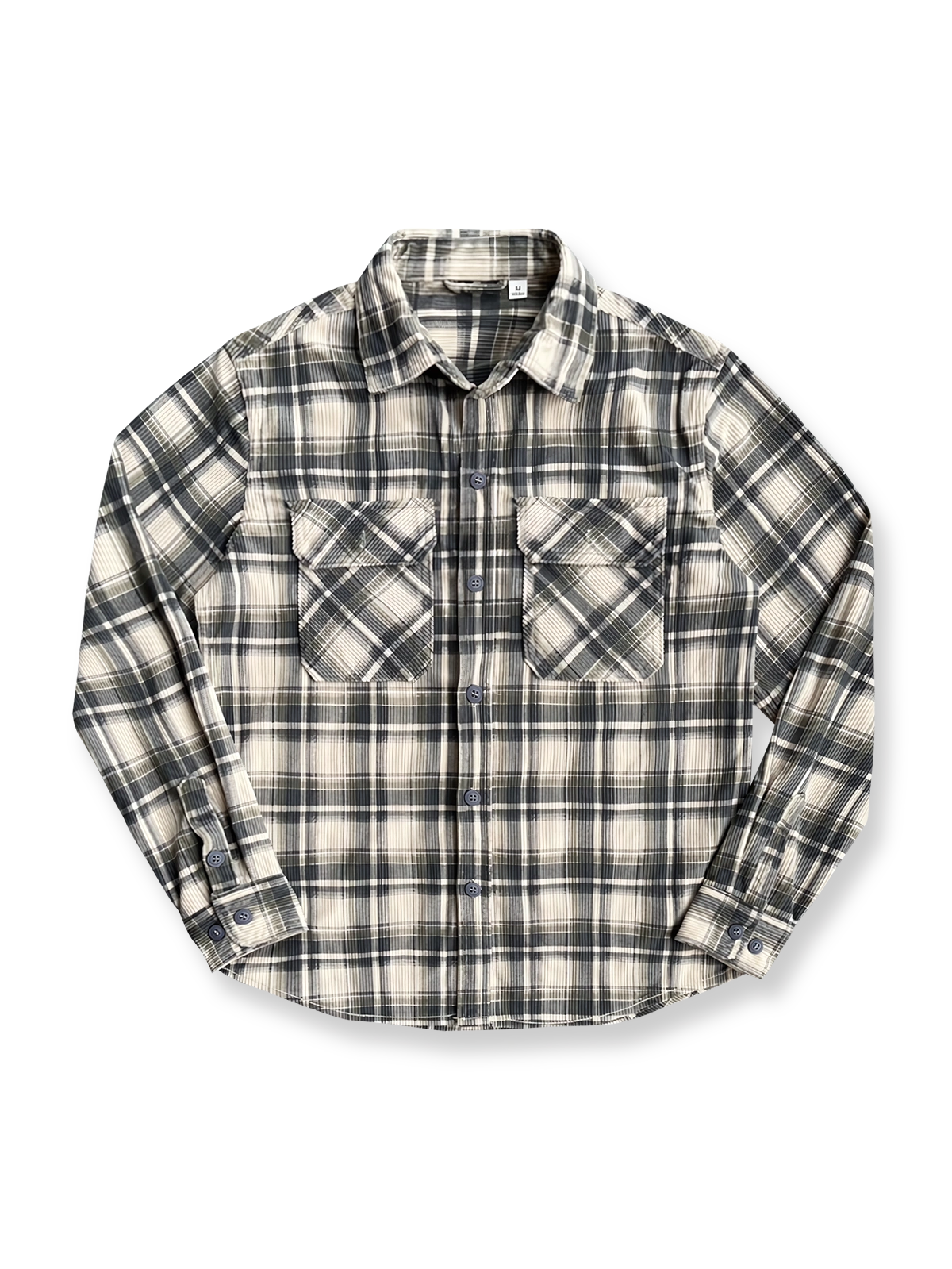 製品画像: ストライプコーデュロイチェックシャツの全体画像