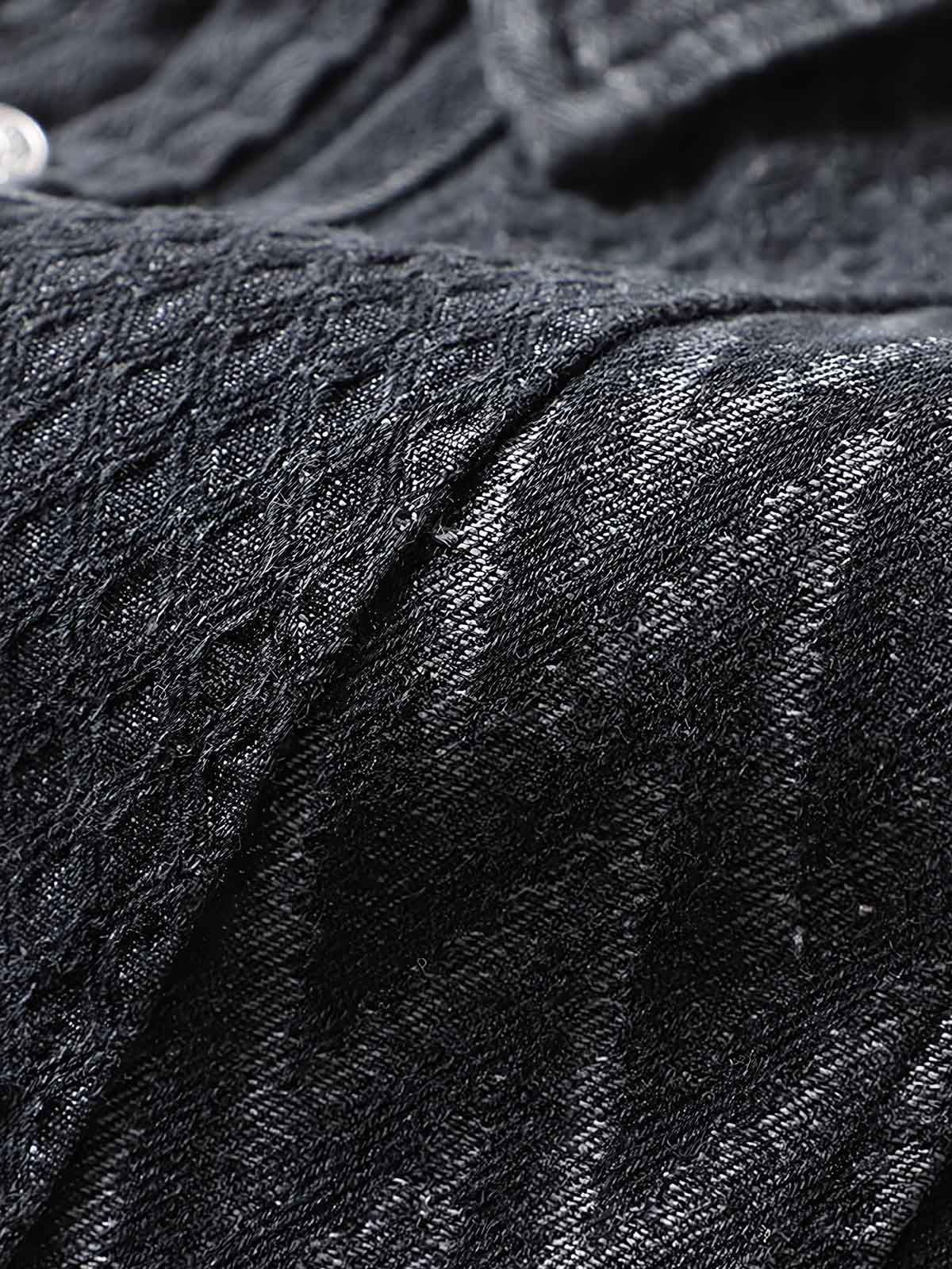 ジャカード織りとウォッシュド加工のテクスチャー詳細