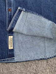 ヴィンテージウォッシュ ワークデザイン デニムシャツ