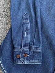 ヴィンテージウォッシュ ワークデザイン デニムシャツ