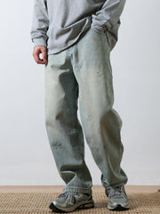 スプラッシュペイント ストレートデニムパンツ