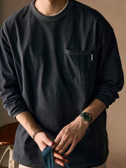 ノーカラーデザインとヴィンテージ加工のディテール