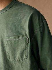 ノーカラーデザインとヴィンテージ加工のディテール