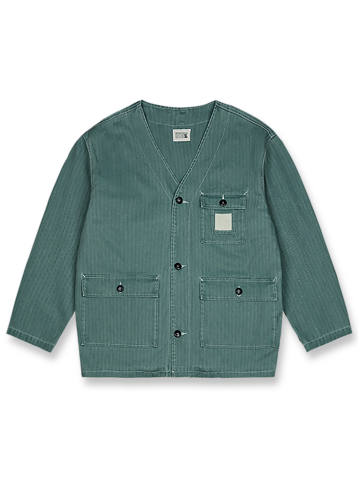 ヴィンテージウォッシュ ノーカラーフィッシングジャケット