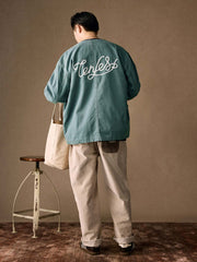 ヴィンテージウォッシュ ノーカラー フィッシングジャケット