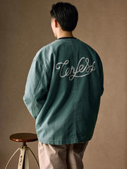 ヴィンテージウォッシュ ノーカラー フィッシングジャケット