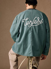 ヴィンテージウォッシュ ノーカラー フィッシングジャケット