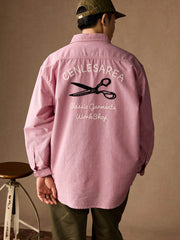 ツール刺繍 ワーク オックスフォードシャツ