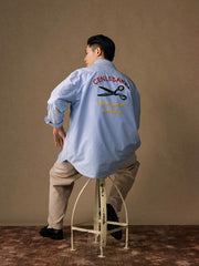 ツール刺繍 ワーク オックスフォードシャツ