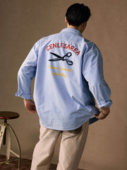 ツール刺繍 ワーク オックスフォードシャツ