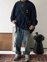 テクスチャー感 ビッグ キャパシティ ショルダーバッグ