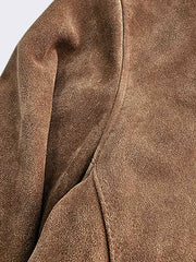 リブスタンドカラー レザージャケット