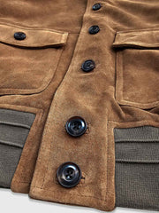 リブスタンドカラー レザージャケット