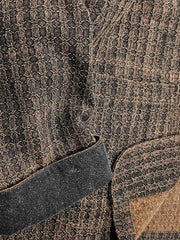 製品画像: 植物染めワイルドシルクジャケット、100%シルク、ヴィンテージデザイン
詳細画像: ワイルドシルクジャケットのパイピング装飾ディテール