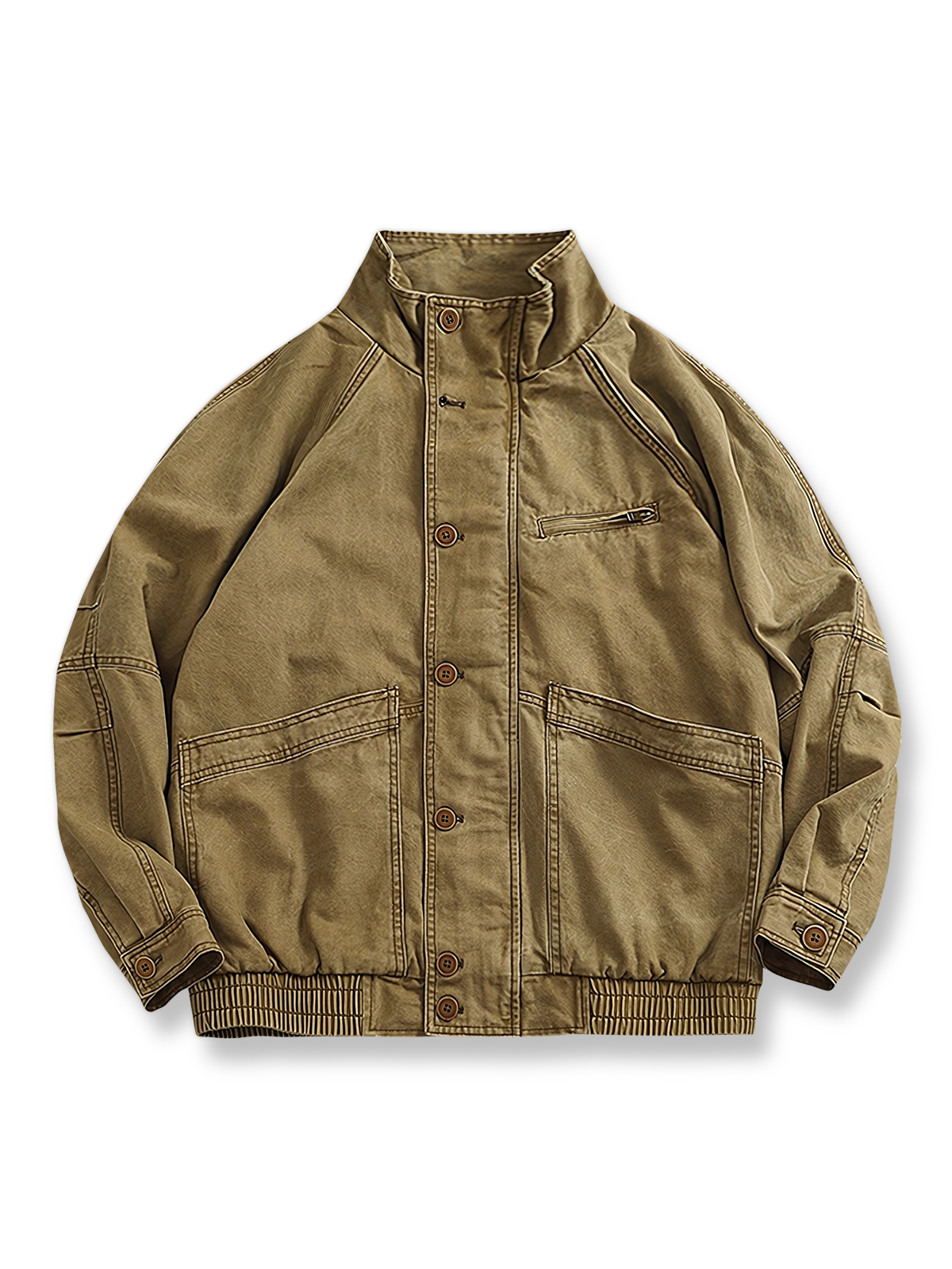 ビッグポケットスタンドカラーワークジャケットの全体像