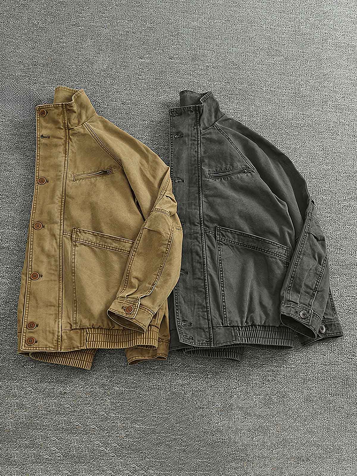 ビッグポケットスタンドカラーワークジャケットの全体像