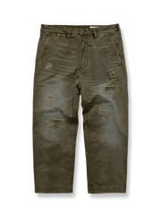 ヘリンボーンダメージワークパンツ平置き画像