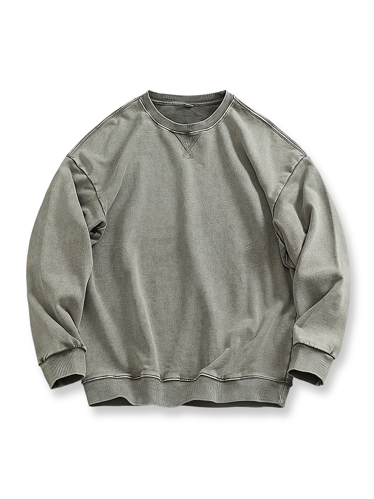 ヘビーウェイトクルーネックパイルスウェット平置き画像