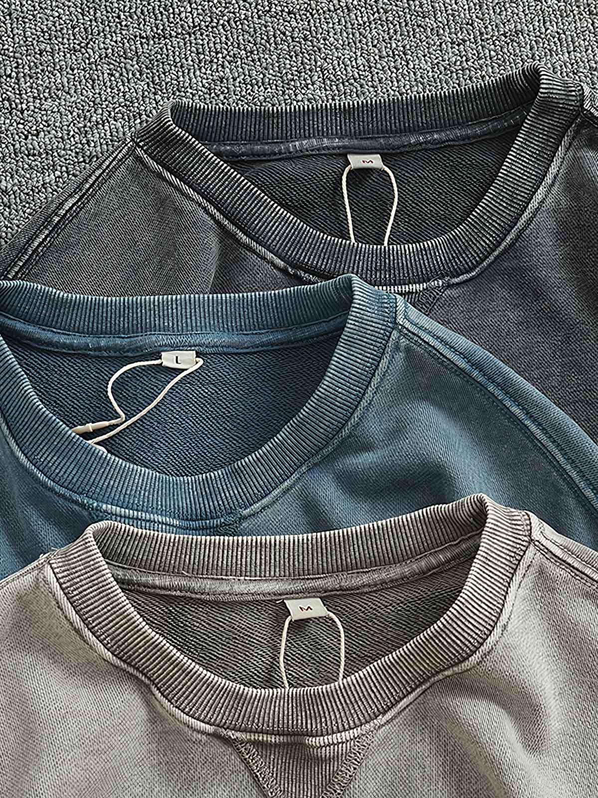 ヘビーウェイトクルーネックパイルスウェット平置き画像