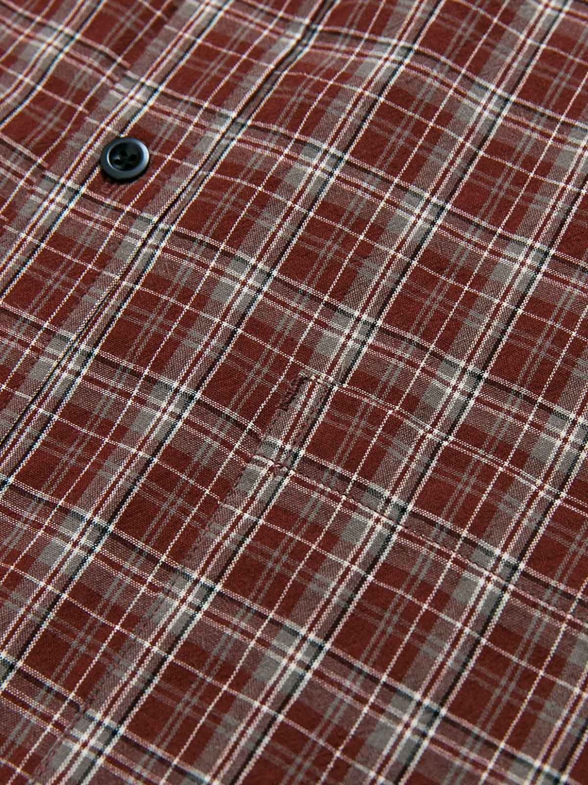 チェック柄と生地のディテール画像