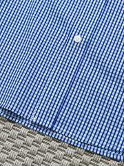 ブルーチェック長袖シャツ