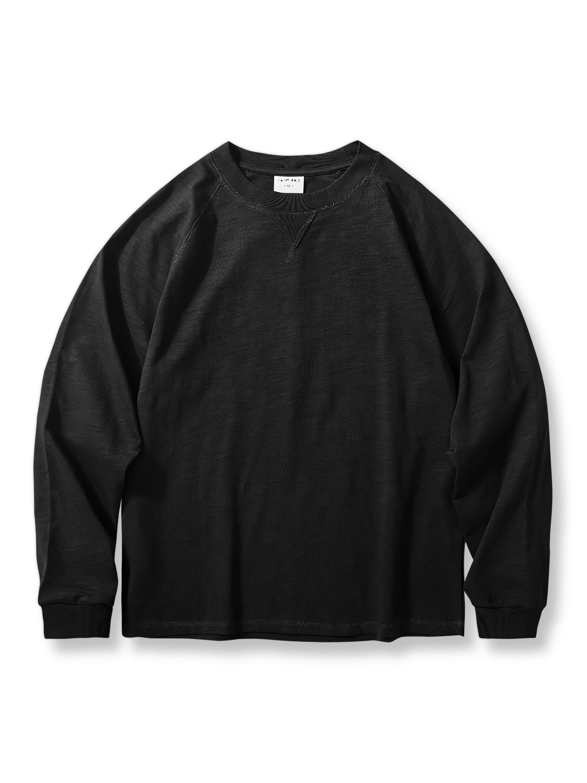 製品画像: スラブコットン長袖Tシャツの平置き画像