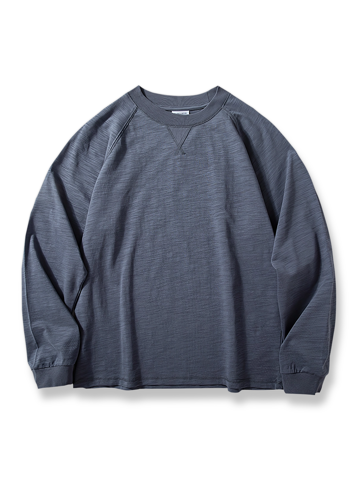 製品画像: スラブコットン長袖Tシャツの平置き画像