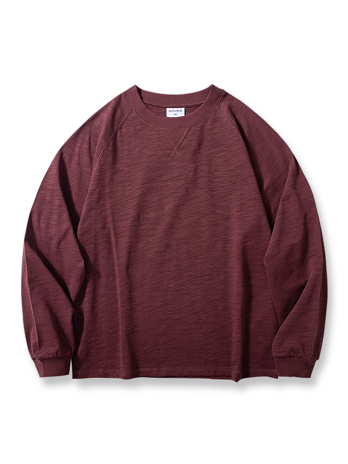 製品画像: スラブコットン長袖Tシャツの平置き画像