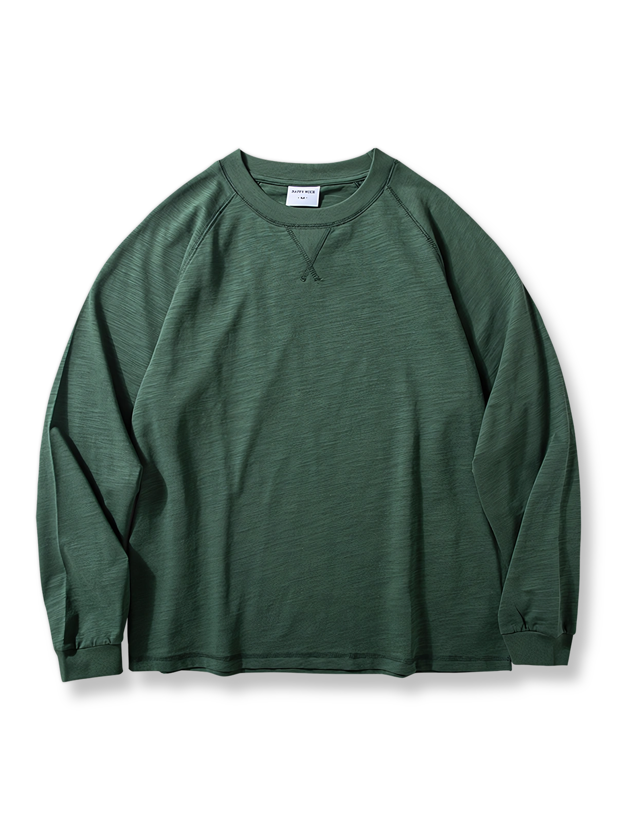 製品画像: スラブコットン長袖Tシャツの平置き画像