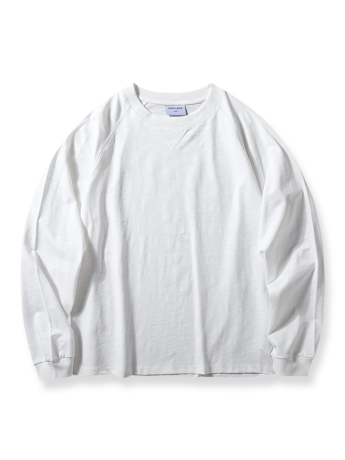 製品画像: スラブコットン長袖Tシャツの平置き画像