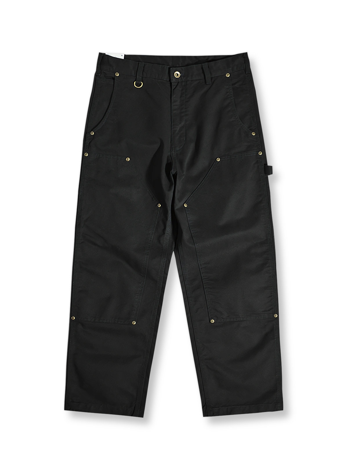 ハンティングワークパンツの平置き画像 - 丈夫なデザインと多機能ポケット