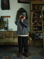 チェック柄多ポケットハンティングシャツ