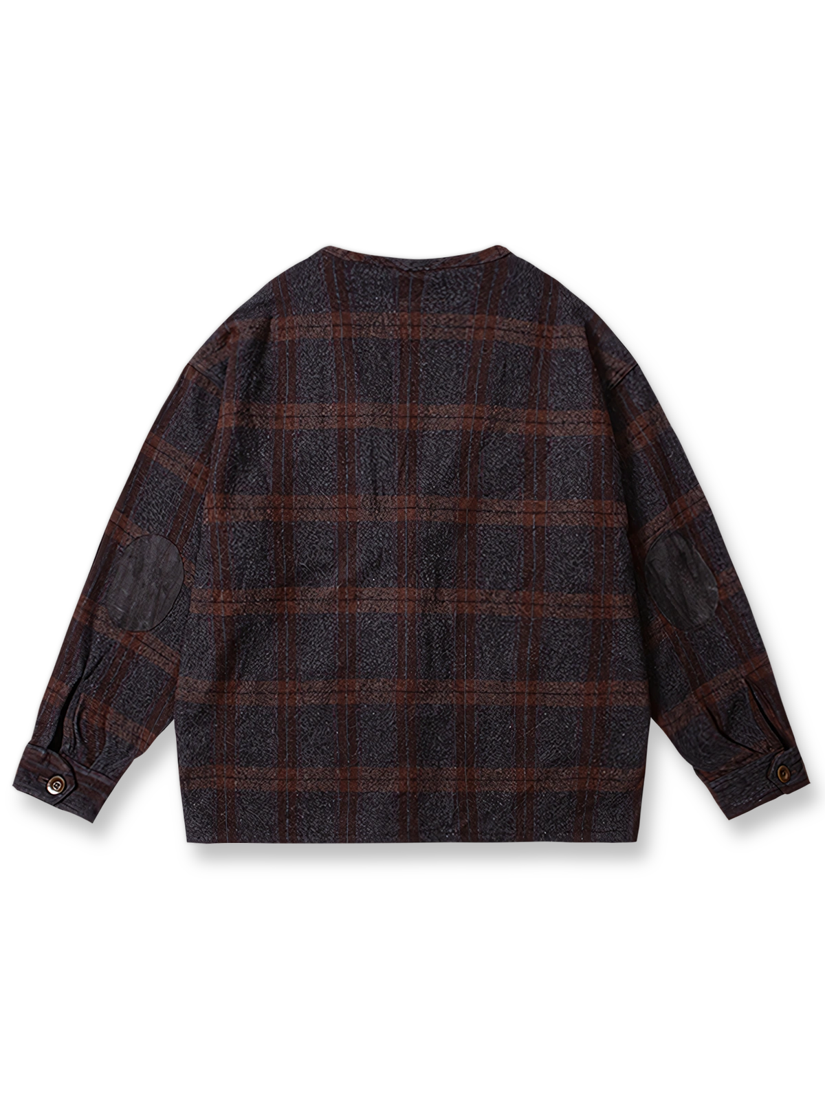 格子柄ノーカーディガンニットの全体画像