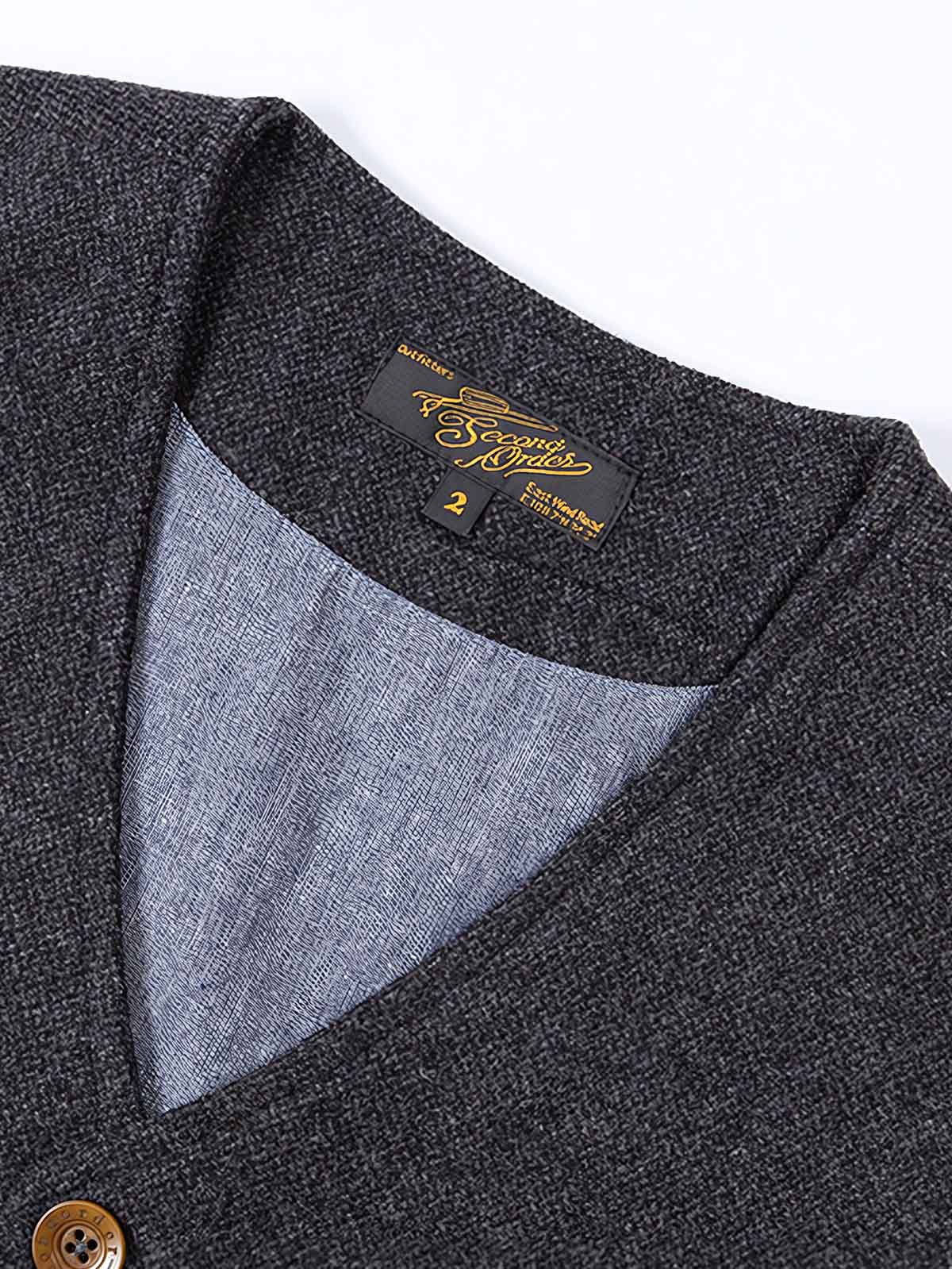 ボタン、ポケット、背中の調整タブのディテール