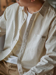 細ストライプ 長袖シャツ