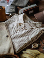 細ストライプ 長袖シャツ