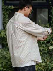 細ストライプ 長袖シャツ