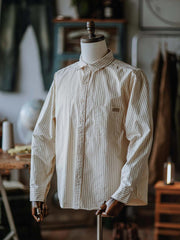 細ストライプ 長袖シャツ