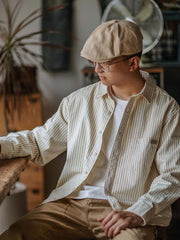 細ストライプ 長袖シャツ