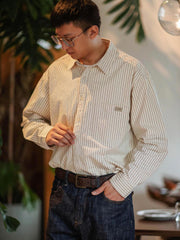 細ストライプ 長袖シャツ
