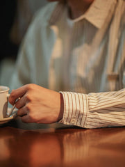 細ストライプ 長袖シャツ