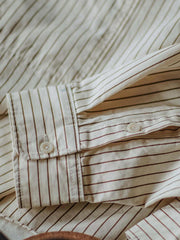 細ストライプ 長袖シャツ