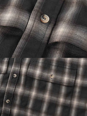 ベーシック オーバーサイズ チェック 長袖シャツ