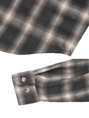 ベーシック オーバーサイズ チェック 長袖シャツ