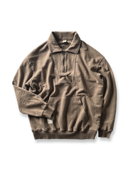 アメリカンカジュアル ハーフジップフラップカラー ヴィンテージ加工スウェット 全体画像