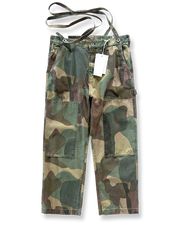 ネイビーカモサスペンダー付きヴィンテージワークパンツ 正面画像